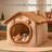 Indoor Cat Bed With Removable Cushion For Kittens And Puppies