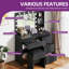 4-Drawer Makeup Vanity Table,Black Dressing Table with Mirror