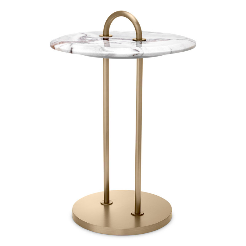 Zappa Marble End Table, White