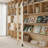 Natural Knotty Pine Wood Sliding Library Step Ladder With Built-In Handrails And Telescoping Rolling Ladder Hardware Kit-241353812-241353814