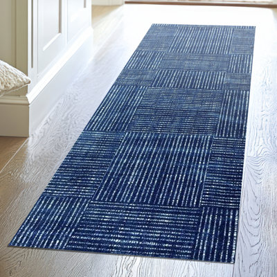 Canvas Navy One-Piece Washable Runner