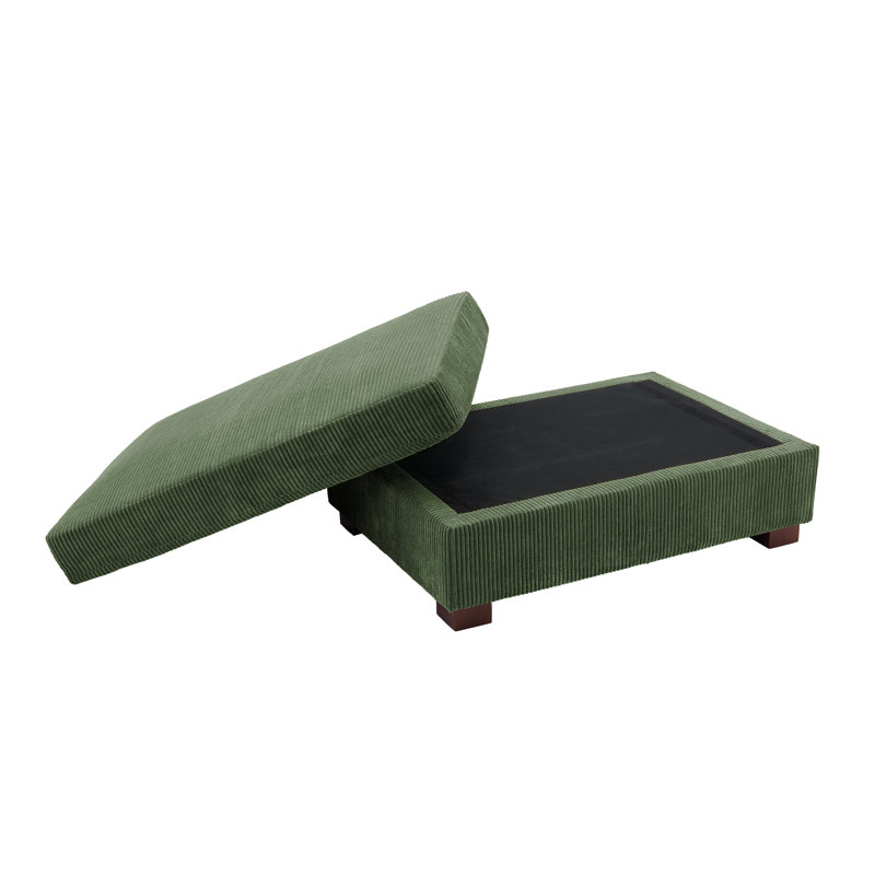 105.9cm Wide Square Solid Colour Standard Ottoman, Green