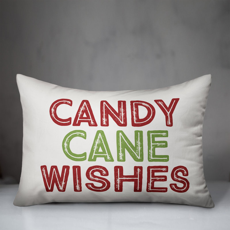  Housse de coussin bonbon Candy Cane Wishes, Housse de coussin seulement - Insert