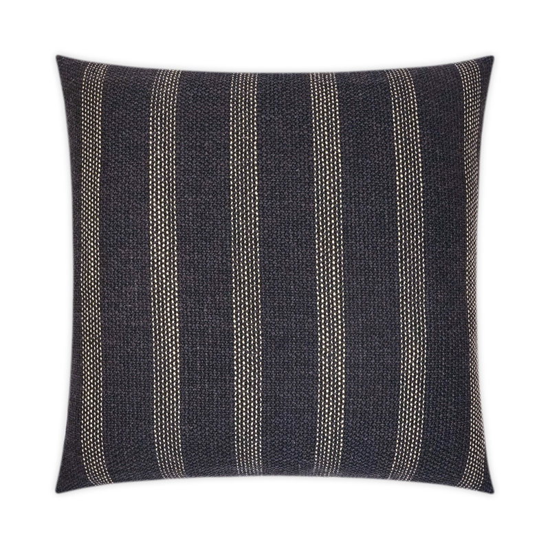 Channel Pillow Cover & Insert, Black, Square 20"