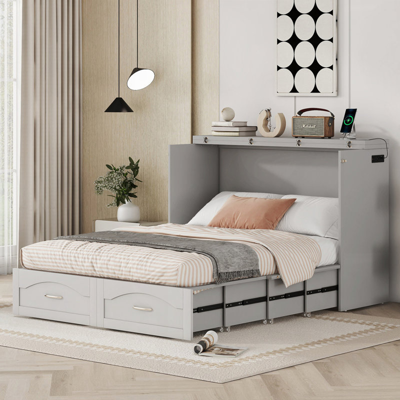 Pulley Structure Design Murphy Bed Wall Bed, Gray