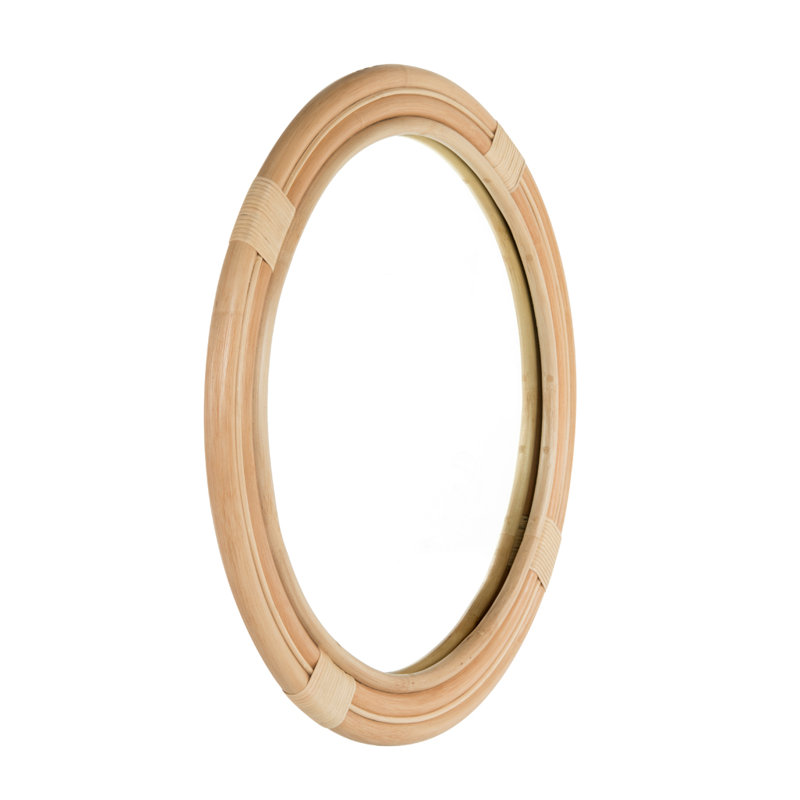 Rattan Round Wall Mirror, Natural