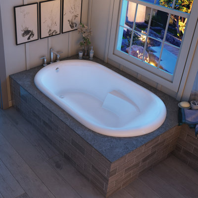 Arashi 72" x 40" Drop In Soaking Acrylic Bathtub