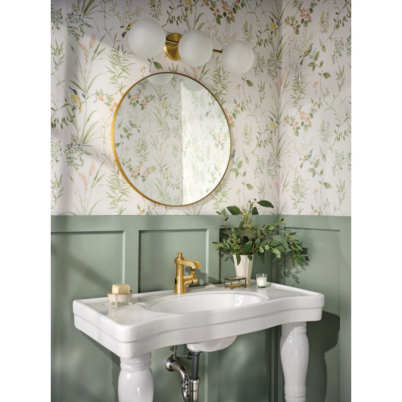 Moen Flara Motionsense Wave Touchless Single Handle Bathroom Sink Faucet with Drain Assembly, Brushed Gold