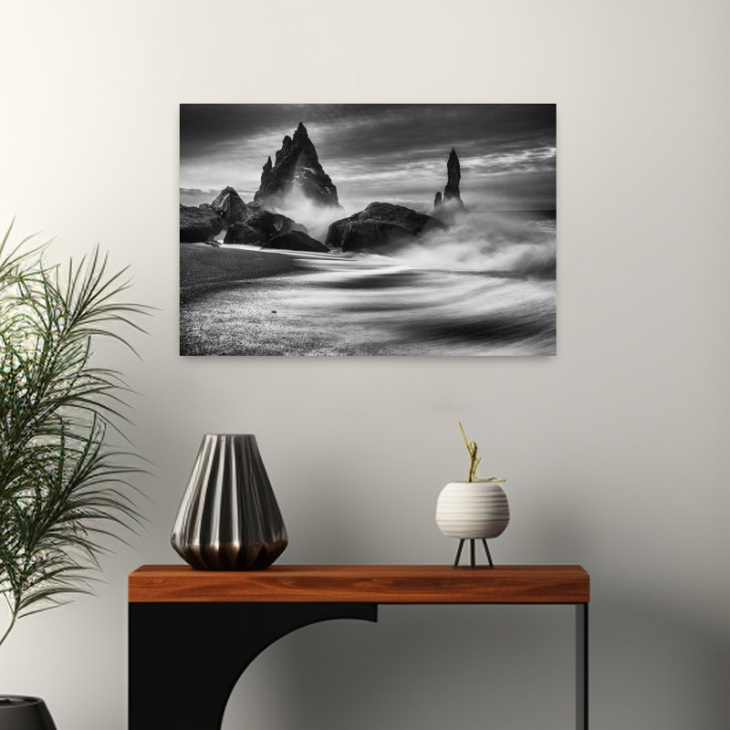 Impression d'art mural contemporain abstrait et spectaculaire représentant des îlots côtiers., H 16 po x l 24 po