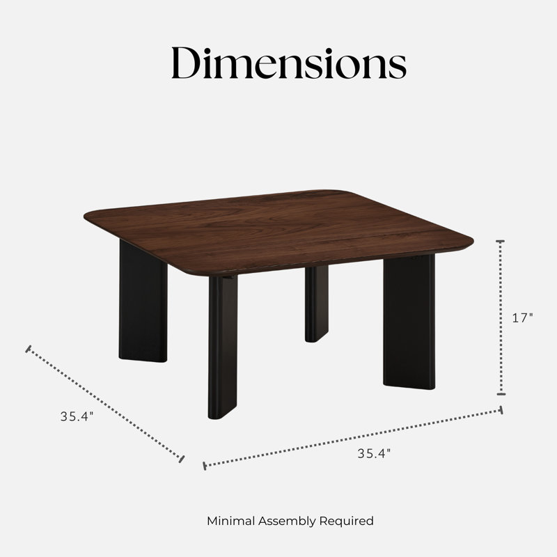 Joss 4 Legs Coffee Table, Walnut