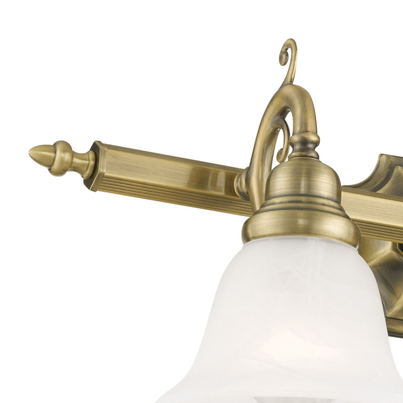 Éclairage de salle de bain à intensité variable 3 lumières Christianburg, Laiton antique