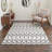 Abrahamson Zigara Geometric Machine Washable White / Black Onyx Indoor Area Rug with Non-Slip Backing-128992584
