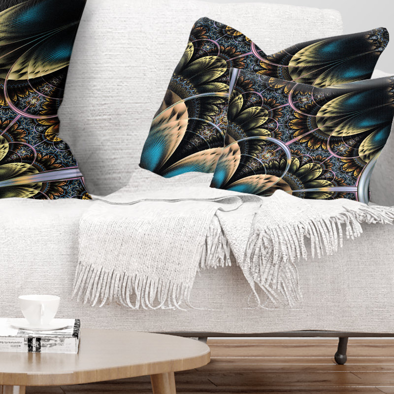Abstract Symmetrical Fractal Flower Pillow, Rectangular, 12" x 20"