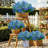 14.2" Artificial Blue Daisy & Eucalyptus Stems Artificial Outdoor Flowers, UV Resistant Faux Blue Shrubs for Garden, Patio & Farmhouse Decor Indoor/Outdoor Arrangements-107792744
