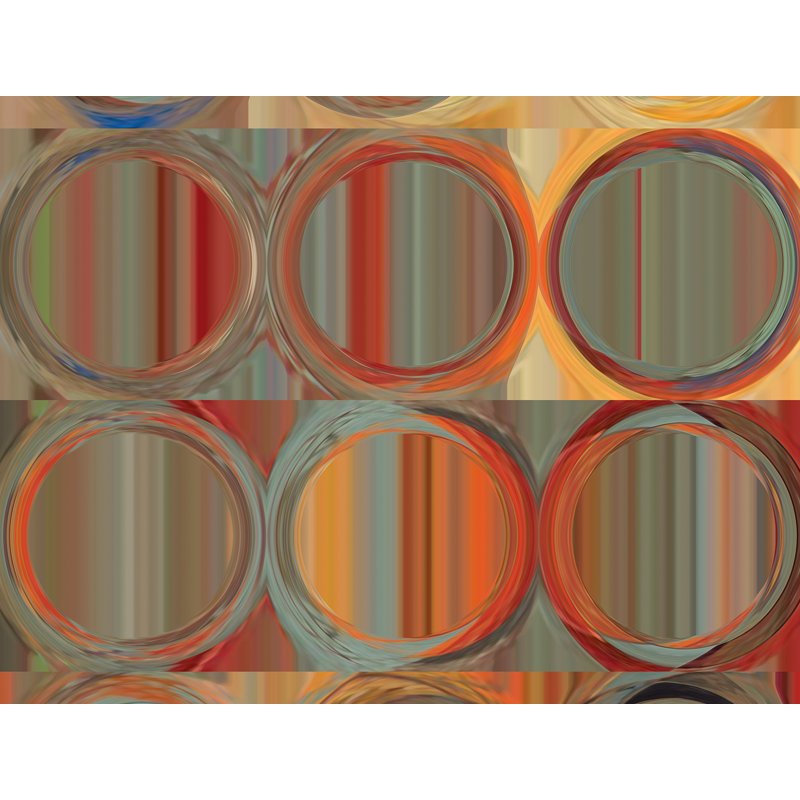 Circles and Squares 15 by Mark Lawrence - Graphic Art on Canvas, 28" H x 48" W x 1.5" D, Wrapped Canvas