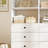 Système d'organisation modulaire blanc avec 12 tablettes et 8 tiroirs