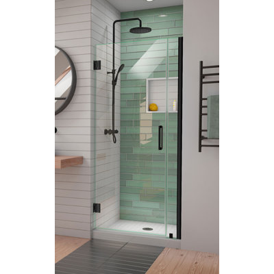 DreamLine Unidoor-LS 36 - 37 inch W x 72 inch H Frameless Hinged Shower Door in Matte Black