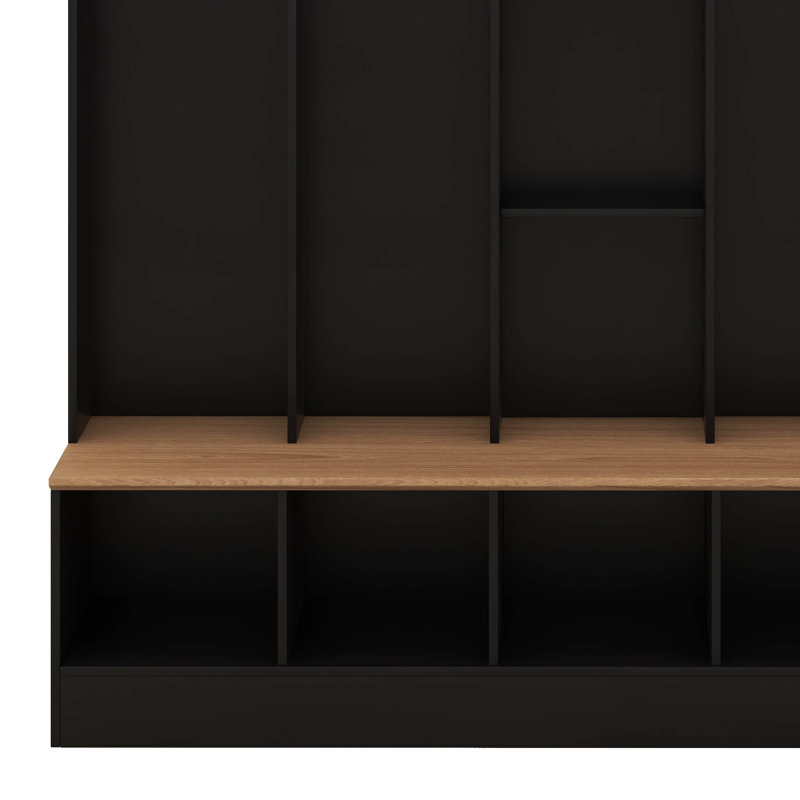 4-In-1 Wide Design Hall Tree With Storage Bench, Minimalist Shoe Cabinet With Cube Storage & Shelves, Coat Rack With 8 Hooks