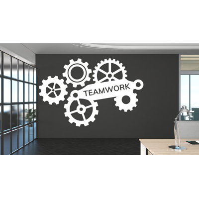 Teamwork Wall Decor Office Decal Gear Gear Idea Teamwork Business Inspire Office Décoration Motivation Autocollants Muraux Cadeau Unique 150LU