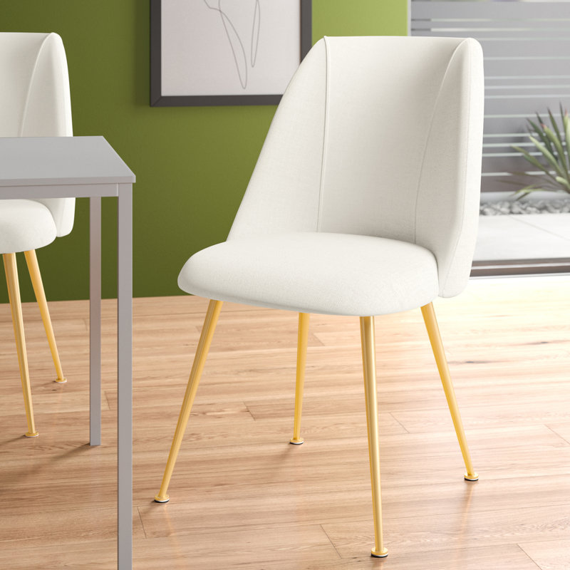 Lovel 18.5'' H Upholstered Pine Side Chair, Cream, Gold