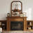 Black Walnut Color 24" x 36" Solid Wood Frame Rounded Corner Decorative Mirror, For Bedroom, Bathroom, Living Room, Entryway