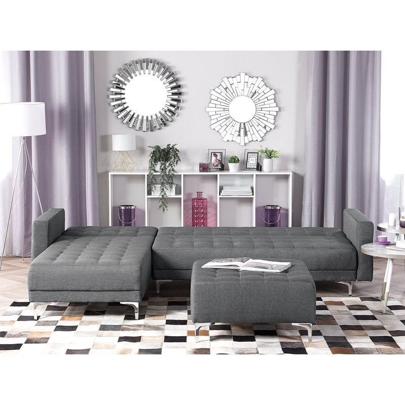 Finnegan 4 Seater Sofa Bed, Grey, Left Hand Facing