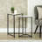 Metal Nesting End Table For Living Room Furniture, Marble Top Nest Of 2 Side Tables, Accent Tables