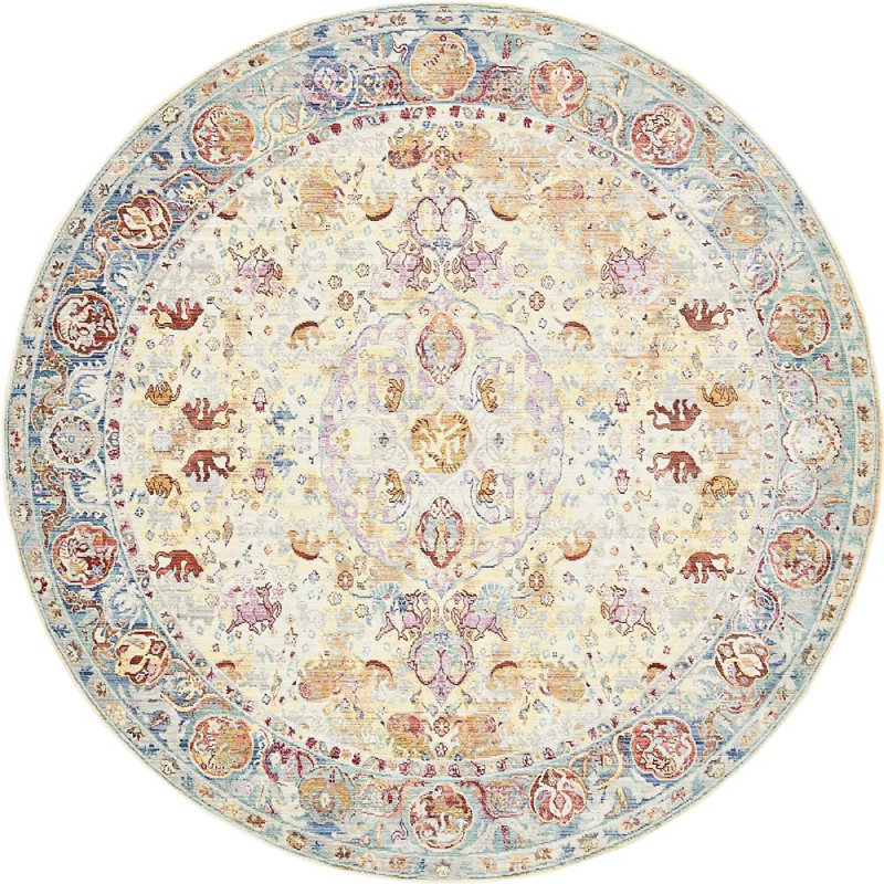 Tapis beige Donminique, Rond 8 pi