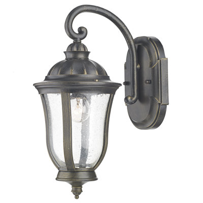 Aafkea Black/Gold Outdoor Wall Lantern