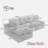 Free-combined Upholstered Sofa Couch With Double-layer Cushion, Side Pockets And Two Throw Pillows-1538244842