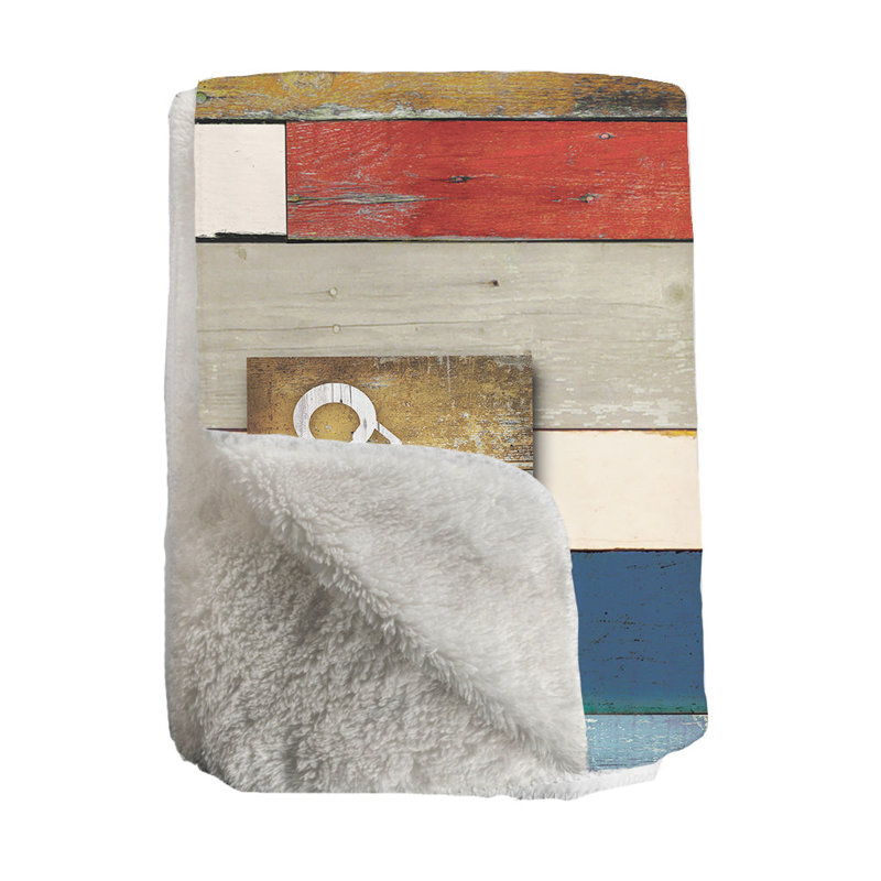 Nautical Anchor Sherpa Throw Blanket