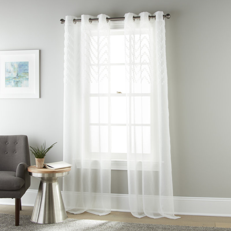 Quinlen Sheer Curtain Pair, White