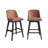 360° Swivel Barstools with Solid Wood Legs,Upholstered Counter Stools with Back