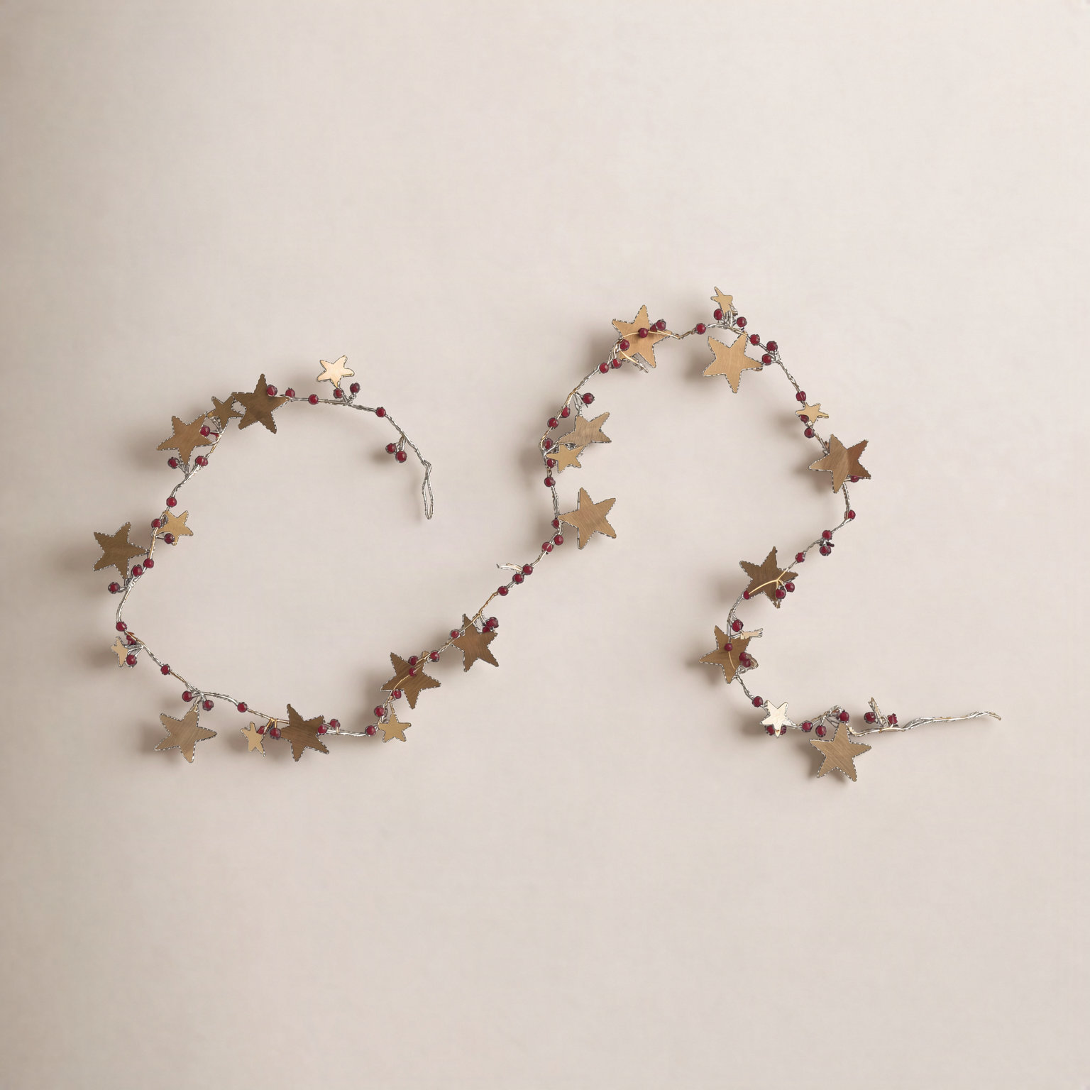 72" Metal Star and Bead Garland