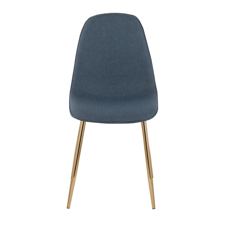 Elzada 18.5'' H Upholstered Side Chair, Gold, Blue Polyester Blend