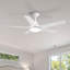 Ventilateur de plafond à DEL intégré 48 po avec pales en ABS blanc