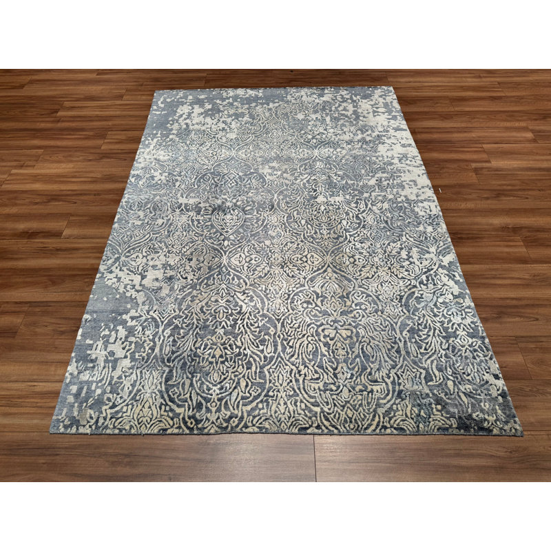Tapis gris en laine noué à la main Original Original