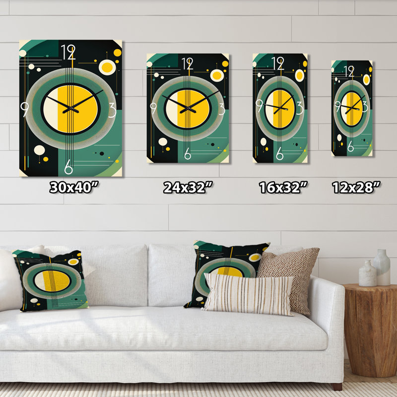 Horloge murale Mid-Century Retro Dimensions IV - Abstract Mid Century, Grand