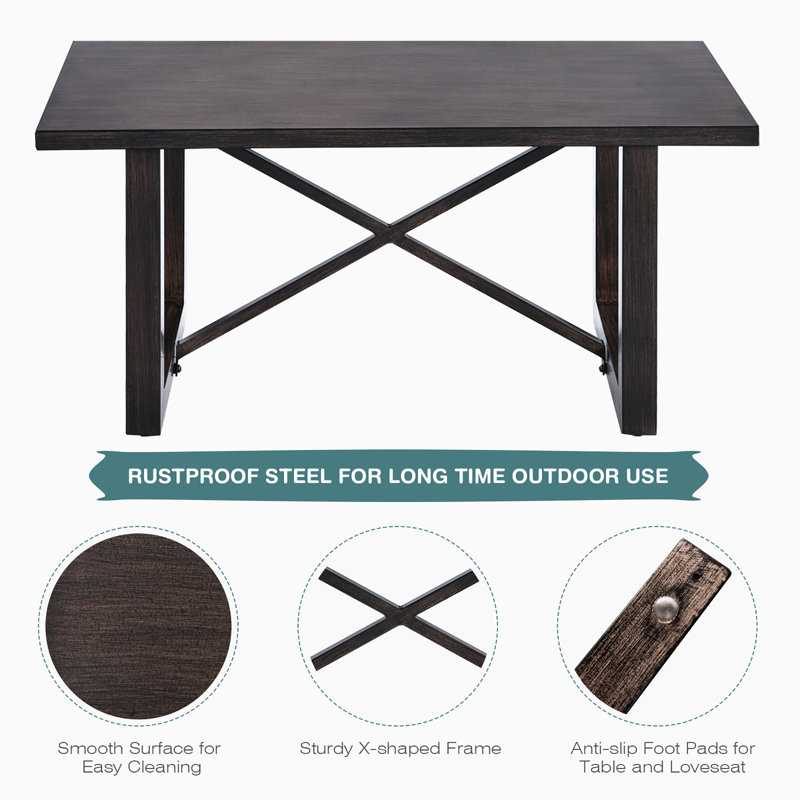 Indiren 2 - Person Patio Conversation Sets with Cushions