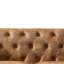 Canapé en tissu 63 po Chesterfield ‌tech, canapé à accoudoirs roulés en tissu de haute technologie, canapé rembourré de style Mid-Century, canapé 2 places pour le salon, le bureau, l’appartement, brun