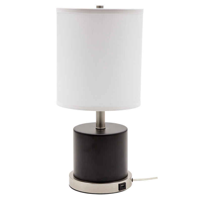 Rupert Table Lamp, Black/Satin Nickel
