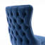 Ensemble de 2 chaises à oreilles en velours rembourrées avec garniture cloutée et pieds en bois massif, ton bleu