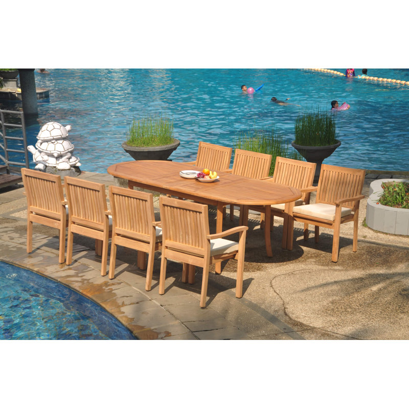Ensemble repas 9 pièces Mashburn, L 71 po x l 40 po x H 30,5 po