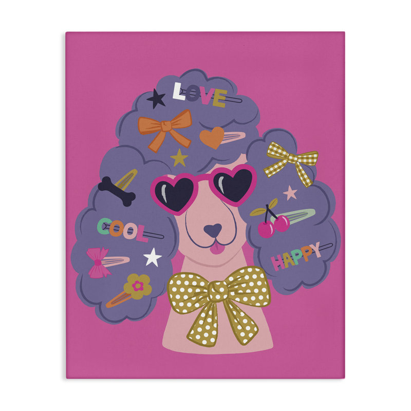  «Poodle with Hair Baubles», art mural par Lisa Perry White, H 40 po x l 30 po