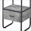 Side Pier, gris anthracite contemporain & amp; Noir à 2 tablettes et 1 tiroir | Bois et métal | Espace de vie principal