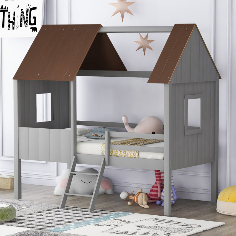 Lit mezzanine simple Oswisserie par Harper Orchard, Gris / brun