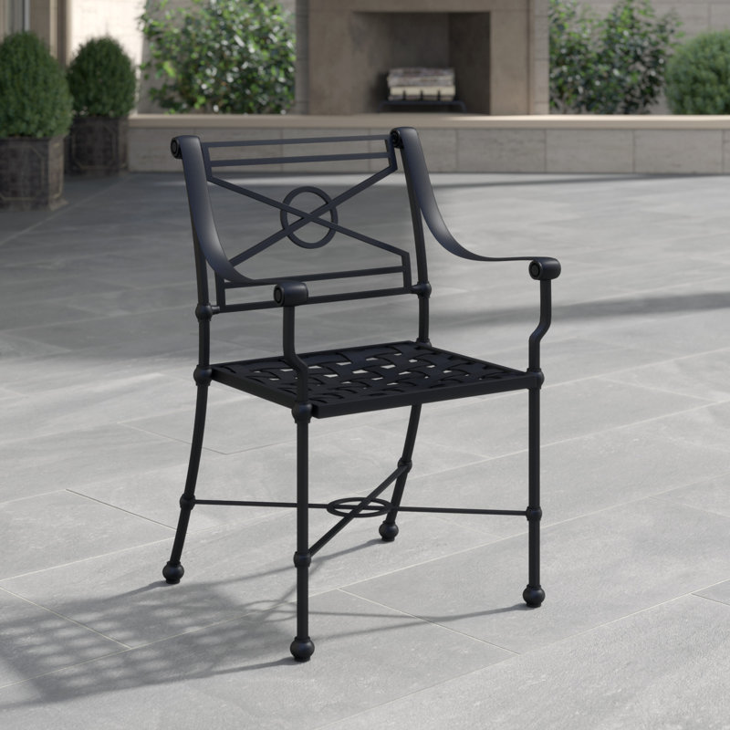 Outdoor Dining Armchair, Textured Black