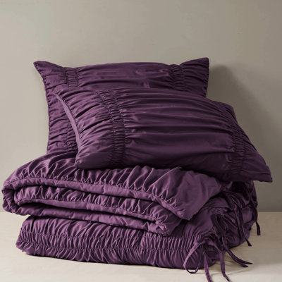 King Purple 3pcs Comforter , Design, Delicate Ties, Soft Microfiber, Year-round Snuggles, , Effortless Machine Maintenance In Shade, Featuring Design And Microfiber For All Seasons, Standard 100