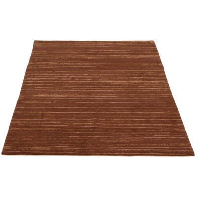Hamburg One-of-a-Kind Rectangle 5'7" X 7'1 New Age Wool Area Rug in Dark Brown