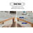 Grey+Tan Rectangular Stone+Solid Wood Dining Table-111169951